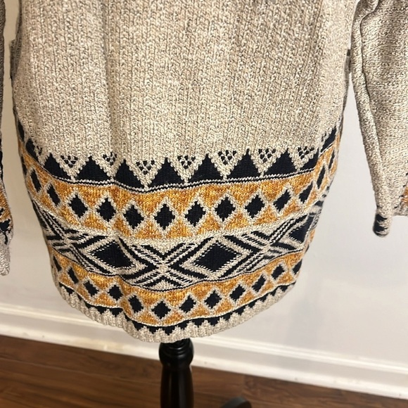 Lucky Brand BoHo Southwestern Aztec Textured, Open Front Cardigan-Pockets, Sz S. - Picture 8 of 13